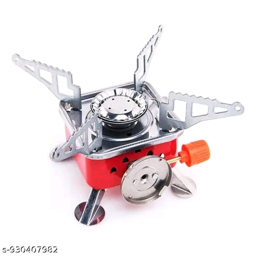Portable Camping Gas Stove with Piezo Ignition & Foldable Support Arms