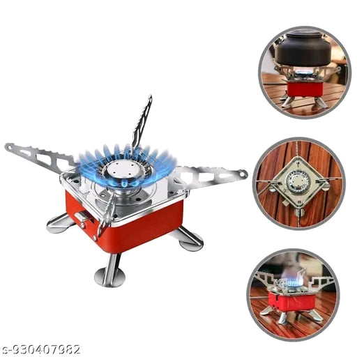 Portable Camping Gas Stove with Piezo Ignition & Foldable Support Arms