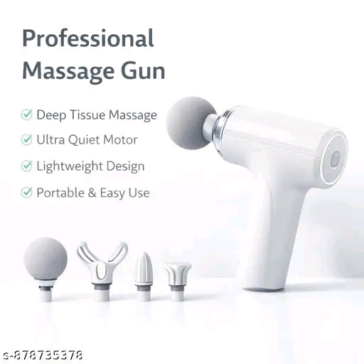 Professional Deep Tissue Massage Gun with 4 Interchangeable Heads