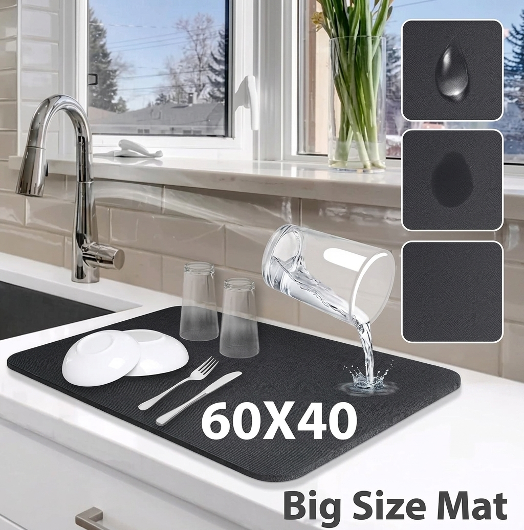Super Absorbent Kitchen Dish Drying Mat